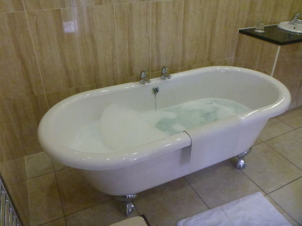 Hot bubble bath.