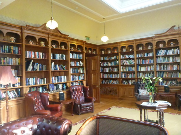 The library at Doxford Hall.