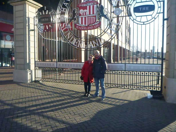 Clare and I at the gates to the Stadium of Light.