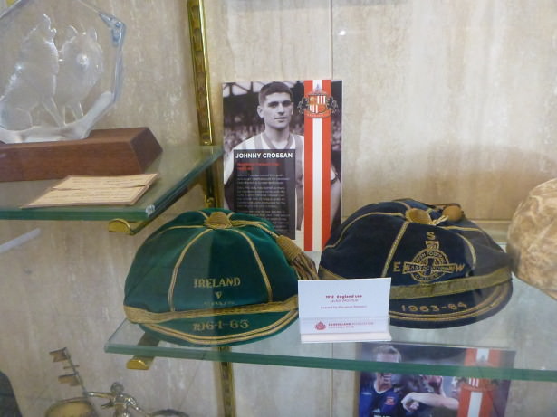 Johnny Crossan's Northern Ireland caps at the Stadium of Light.