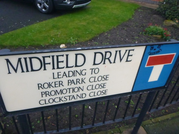 Streets where Roker Park once stood - all named after football related things.