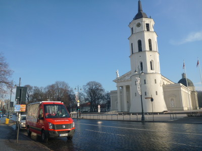 The meeting point of the Vilnius City Tour, Audio Guided Bus Tour of Lithuania's Capital