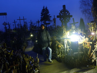 All alone at Touring Kryziu Kalnas (The Hill of Crosses)