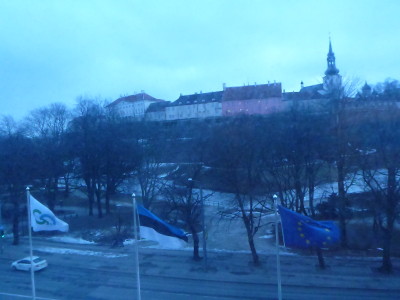 View out of my bedroom window in Hotel Shnelli, Tallinn.