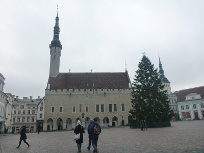 The Town Hall in Raekoja Plats Old Town Square in Tallinn