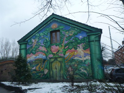 A wall mural in Christiania.