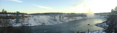 Canadian and USA Horseshoe Falls in Winter