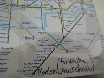 Head to Morden tube station on the Northern Line and change onto a bus for Wrythe, Austenasia.