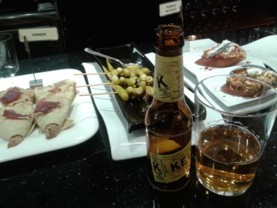 Local beer and pinchos in Parte Viejo, the Old Town of Donostia