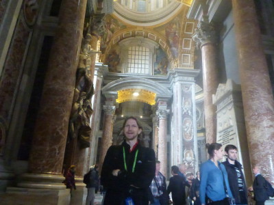 Inside St. Peter's Basilica, Vatican City State - the largest church in the world.