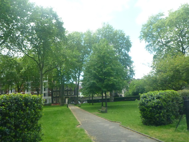 Charterhouse Square - the park which Poirot's flat faces onto