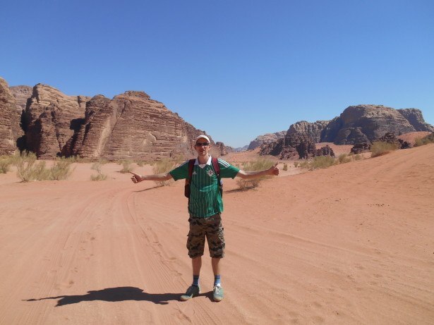 The author of this site backpacking in Wadi Rum, Jordan