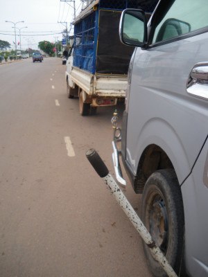 Changing the tyres in Vientiane