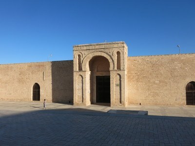 The front entrance to the Grande Mosquee in Mahdia, Tunisia