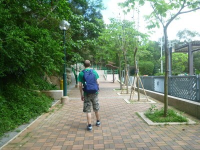 On the Bauhinia Trail in Hong Kong with my new backpack