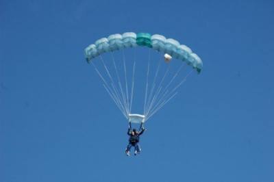 Sky diving over Taupo, North Island