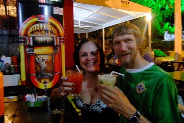 Katia and I partying in Recife, Brazil