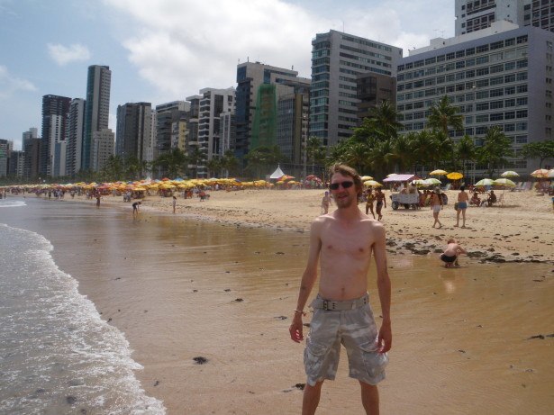 The whitest and skinniest man on Recife Beach!