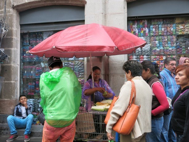 At a street food market in Mexico City