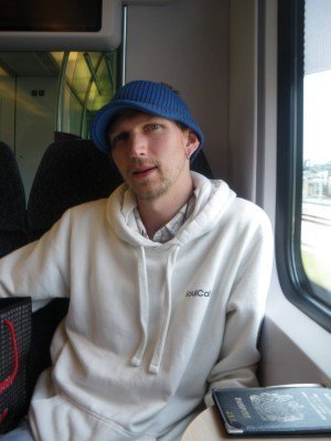 On the train to Singapore in 2009