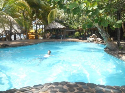 Relaxing in the pool in Belize
