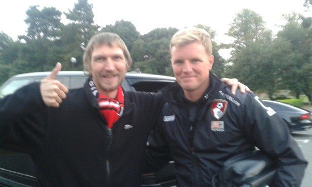 Local celebrity spotting with Eddie Howe, manager of AFC Bournemouth.