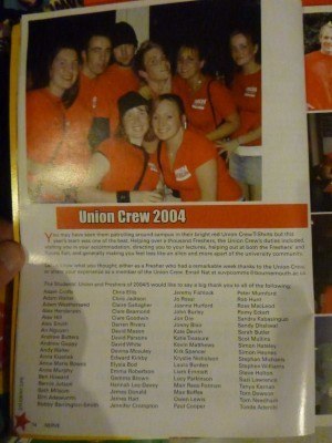 Working as part of the Union Crew in 2004