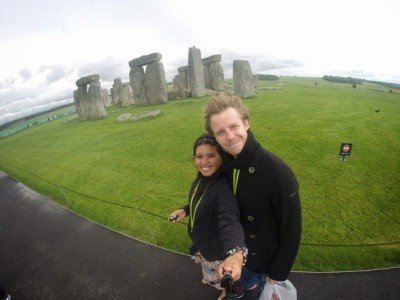 ​World Travellers: Kach and Jonathan, Two Monkeys Travel at Stonehenge in England