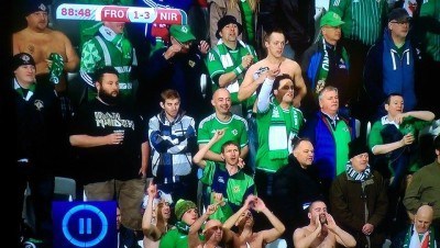 Caught on camera at the football stadium during Northern Ireland's 3-1 win
