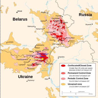 The borders of the CEZ - Chernobyl Exclusion Zone