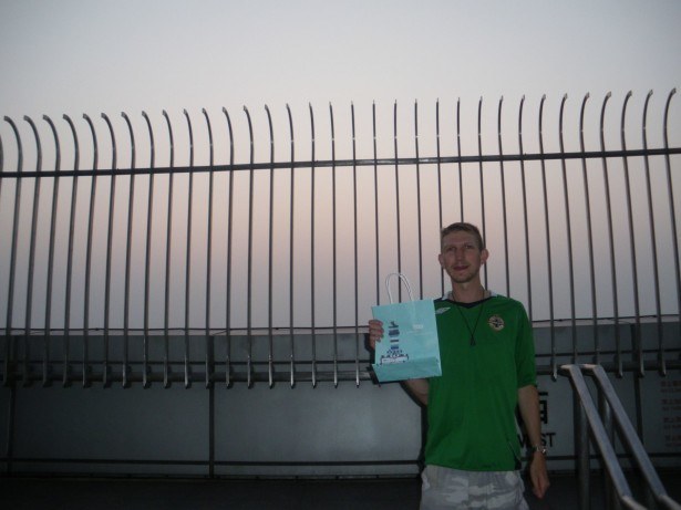 On top of the world at Taipei 101 in 2009.