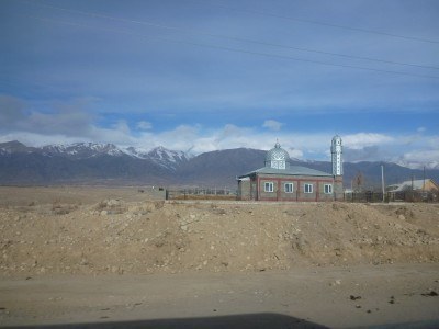 A Mosque in the Kyrgyzstani countryside on route to Ata