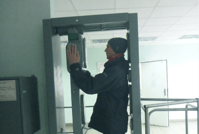 Jonny Blair radiation scan on tour of Chernobyl Ukraine