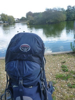 My new backpack at Lagoan Isles, Portsmouth
