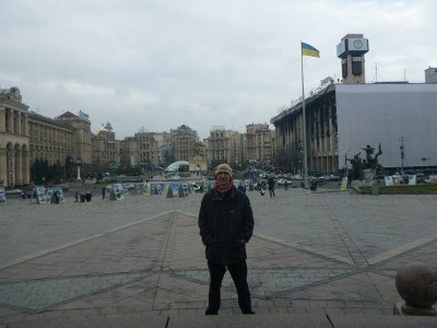 Downtown Kiev by day, textbook spot of backpacking