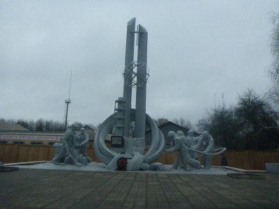 A memorial for firefighters and heroes of the Chernobyl disaster