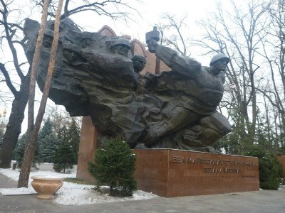 A monument in 28 Heroes Panfilov Park