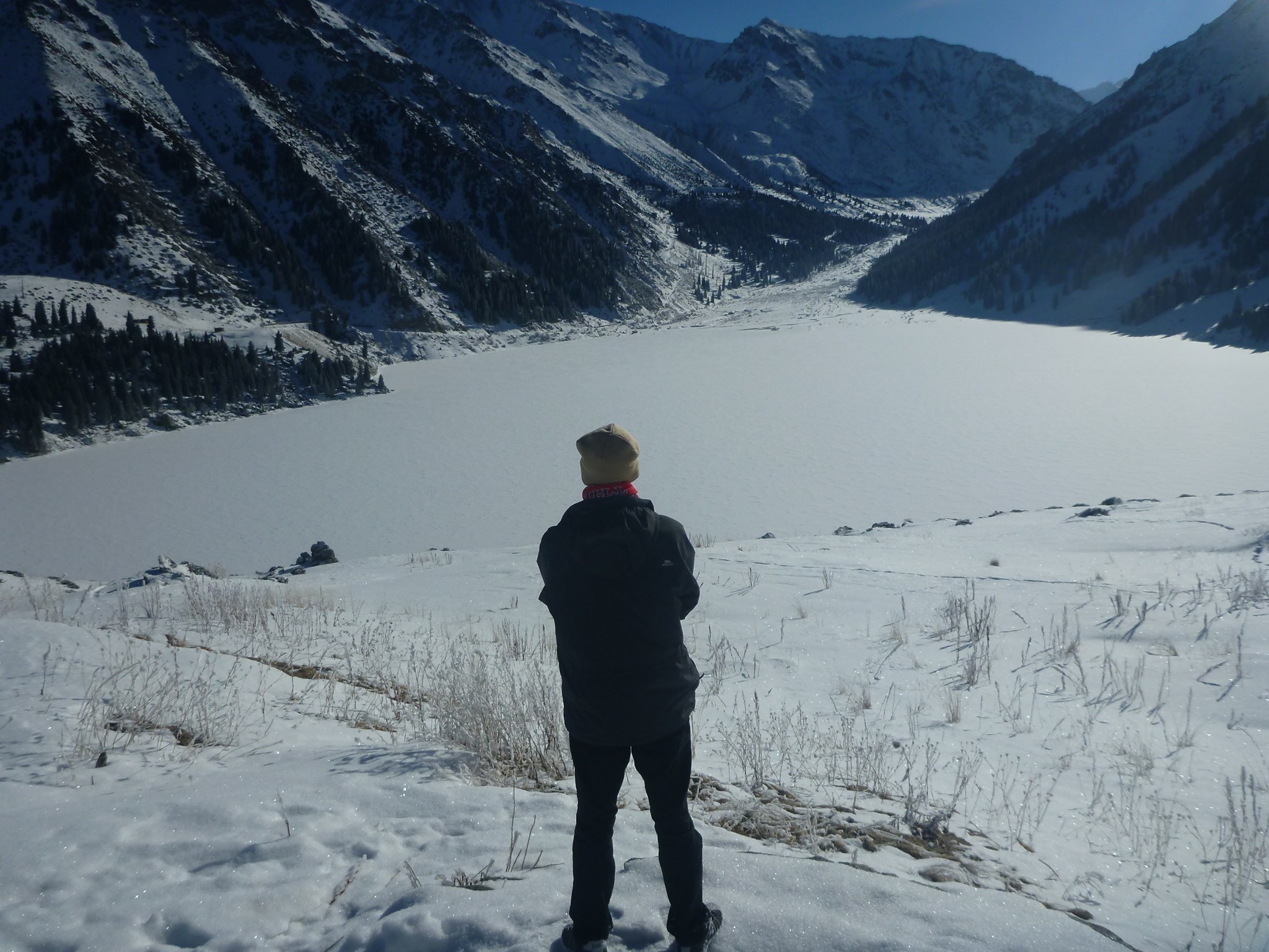 Simply in awe of the mountains of Kazakhstan and Almaty Lake below