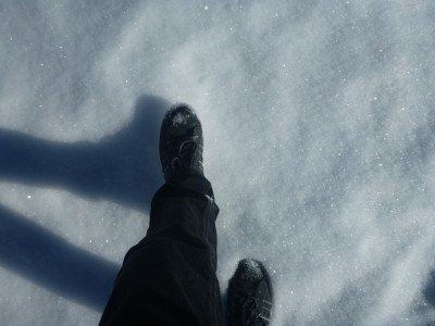 Walking through the snow