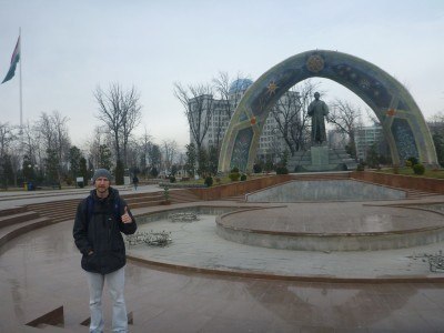 At the Rudaki Statue in Rudaki Park, Dushanbe