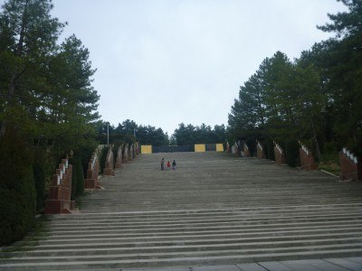 The steps up to Victory Park in Dushanbe, Tajikistan