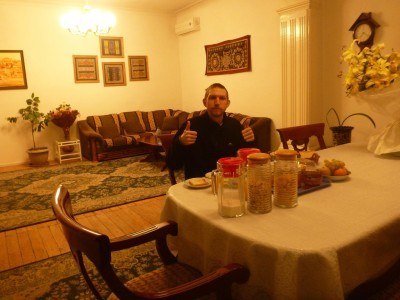 Breakfast at Marian's Guesthouse, Dushanbe.