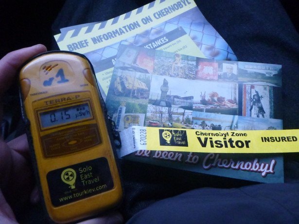You get a guide, a wristband, a postcard and day hire of a Geiger counter