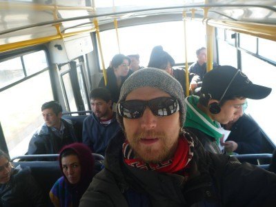 On the bus in Samarkand