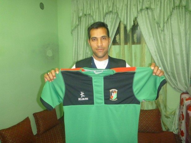 Reza with mhy Glentoran shirt