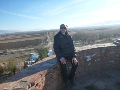 At the top of Burana Tower