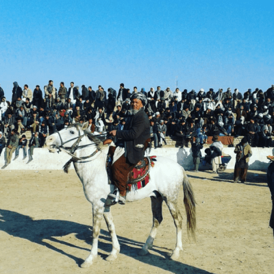 Watching Buzkashi in Masar e Sharif Afghanistan