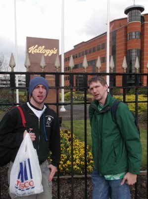 Lee and I at the Kelloggs Factory, Manchester