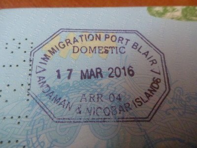 My cherished passport stamp for Port Blair, Andaman Islands!
