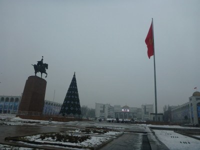 Bishkek's iconic flagpole
